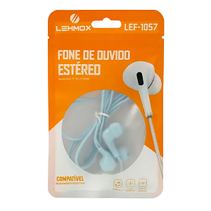 Fone de Ouvido Intra Auricular Com Microfone LEF-1057 Lehmox