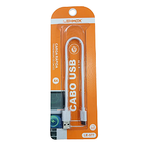 Cabo Rápido Usb Para Tipo C 30CM LE-377TYPEC Lehmox