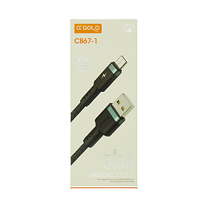 Cabo Turbo Usb Para Micro Usb 1M 5.0A CB67-1 Agold