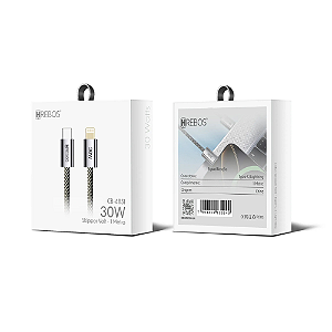 Cabo Nylon Tipo C Para iPhone 30W 1M CB-485I Hrebos