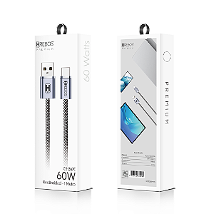 Cabo Premium Nylon Usb Para Tipo C 60W 1M CB-267C Hrebos