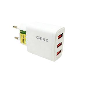 Fonte Carregador 3 Usb 5.1A Rápido CA36-4 Agold
