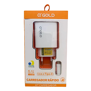 Fonte Carregador 3 Usb 5.1A Rápido CA36-4 Agold