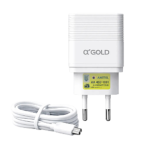 Carregador Rápido 2 Usb 5.1A C/ Cabo Lightning CA20-2 Agold
