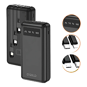 Carregador Portatil 3 Em 1 20000MAH BTE-30 Agold