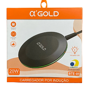 Carregador Por Indução Com Led 20w BTE-01 Agold