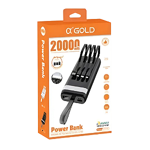 Carregador Portatil 3 EM 1 20000MAH BTE-05 Agold