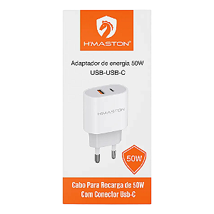 Fonte Carregador Rápido 1 Usb + 1 Tipo C 50W LR28-4 Hmaston