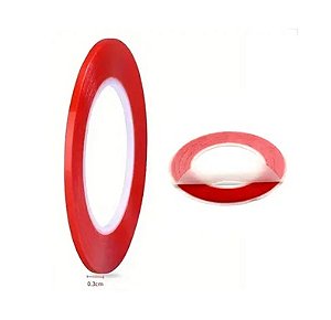 Fita Dupla Face Vermelha 3MM