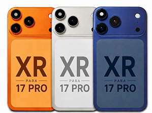 Carcaça Transforma iPhone XR Em 17 Pro Adaptação