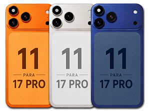 Carcaça Transforma iPhone 11 Em 17 Pro Adaptação