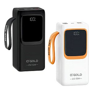 Carregador Portatil Digital 4 Usb 2 Tipo C 22.5W 50k mAh BTE-61 Agold