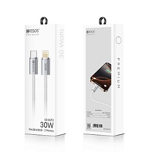 Cabo Premium Nylon Tipo C Lightning 30W 2M CB-467CI Hrebos