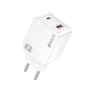 Fonte Carregador Blink Rápido USB + Tipo C 65W CRG-387 Hrebos