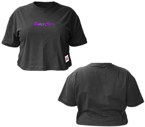 Cropped Oversized Aplique Roxo Espelhado