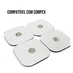 Eletrodos 5x5cm compatíveis COMPEX plug 3.7mm 4 unidades