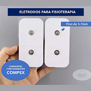 Eletrodos 5x10cm compatíveis com COMPEX plug Duplo 2 unidades