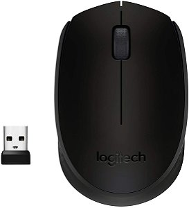 Mouse ótico Logitech M170 sem fio 10mts nano preto