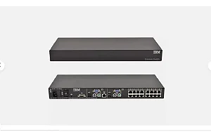 Mountable Console KVM SWITCH 41Y9315 - IBM 16-Ports RJ-45 + 2-PortsVGA 15-Pin 1U RACk Semi-novo
