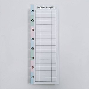 Refil Fit  para caderno de discos Controle de gastos