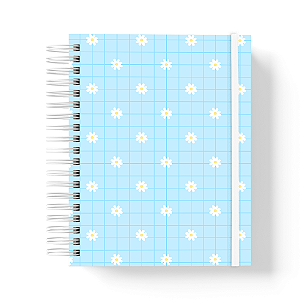 Caderno de anotações Premium - 200 pág - A5 - Floral Blue