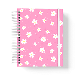 Caderno de anotações Premium - 200 pág - A5 - Floral Pink