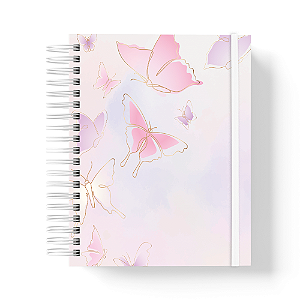 Caderno de anotações Premium - 200 pág - A5 - White Butterfly
