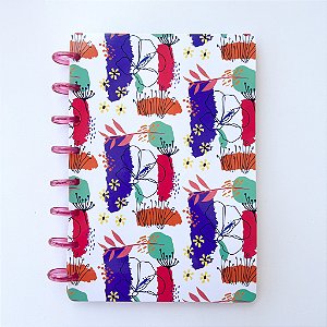 Caderno de discos A5 - Capa Flex - Floral