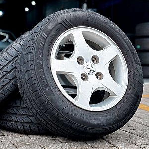 Jogo de rodas Peugeot 206 + pneus Goodyer - 14x6,5