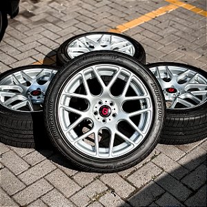 Jogo de rodas Gisa BTC aro 17" + pneus Bridgestone Turanza 225/45R17
