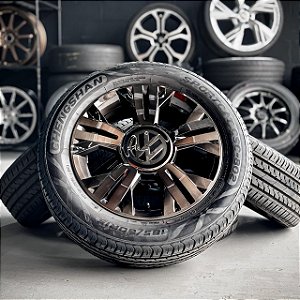 Jogo de rodas VolksWagen Cross UP! aro 15" + pneus Chengshan 185/60R15