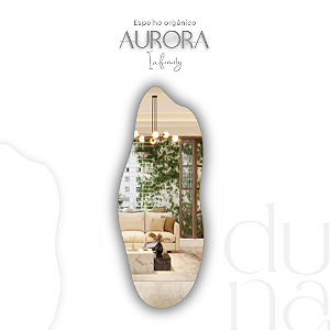 Espelho Orgânico Aurora Infinity Essential, Espelho de Corpo Inteiro de parede Pequeno ao Grande para Closet, Consultório, Corredor - Fácil Instalação
