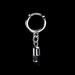 Brinco Key Design de Prata e Pedra SSE Nero