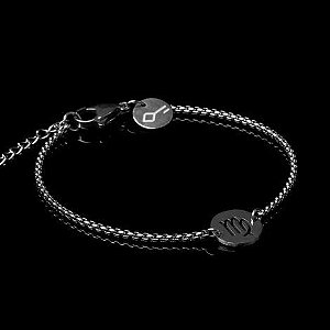 Pulseira Key Design Signo Virgem de Aço Prata Ajustável