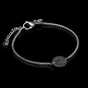 Pulseira Key Design Signo Escorpião de Aço Prata Ajustável