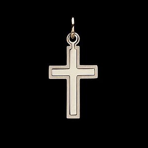 Pingente Key Design Cruz de Aço Prata