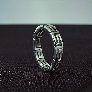 Anel Key Design Forcis de Aço Prata