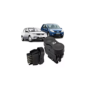 BOTÃO SIMPLES VIDRO ELÉTRICO LOGAN SANDERO DUSTER 5 PINOS