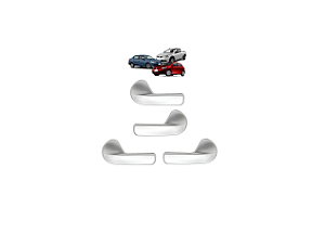 KIT 4 MAÇANETAS INTERNA PORTA GOL SAVEIRO VOYAGE G5 G6 CINZA