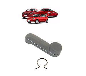 MANIVELA VIDRO DA PORTA CORSA CELTA ASTRA PLÁSTICA CINZA