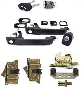 KIT CILINDROS MAÇANETAS FECHADURAS DA PORTA GOL 2 PORTAS G2
