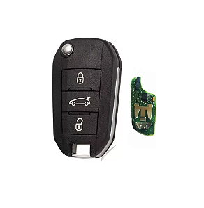 CHAVE CANIVETE PEUGEOT 208 508 5008 3 BOTÕES COMPLETA