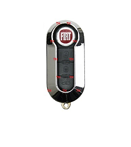 CHAVE CANIVETE TELECOMANO FIAT 500 FIAT BRAVO CROMADA