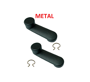 PAR MANIVELA VIDRO DA PORTA CORSA CELTA ASTRA PRISMA PRETA METAL