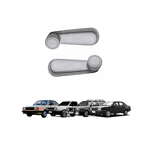 PAR MANIVELA CINZA VIDRO GOL PARATI SAVEIRO SANTANA METAL