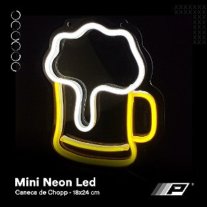 Placa Luminosa Neon Led Mini Chopp 18x24cm