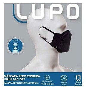 Kit com 2 Máscaras Lupo Zero Costura Vírus Bac Off 36004