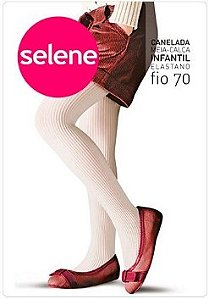 Meia Calça Infantil Canelada Elastano Fio 70 Selene 9500