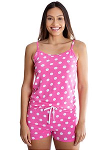 Pijama Feminino Verão Poa Rosa - Empório do Algodão