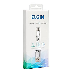 CABO USB TIPO C P/USB TIPO C 1M BRANCO ELGIN